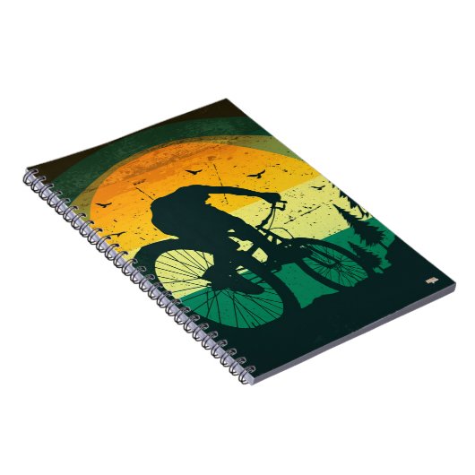 Cuaderno Retro Mountain Biking Adventure Sunset ノートブック (右側)