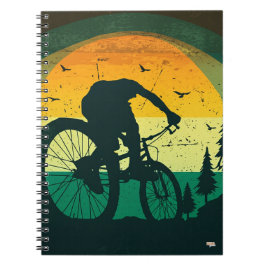 Cuaderno Retro Mountain Biking Adventure Sunset ノートブック