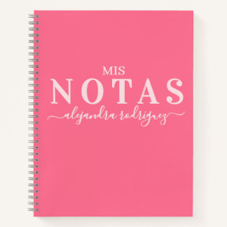 Cuaderno Rosa Coral Elegante con nombre ノートブック
