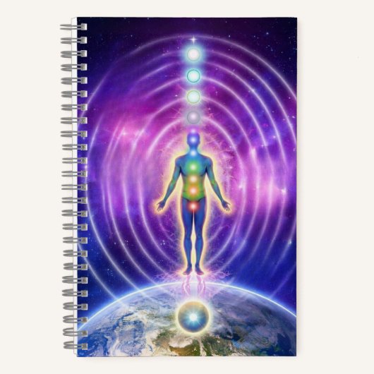 Cuaderno sistema de chakras, meditation journal ノートブック (正面)