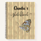 Cuaderno Sketchbook butterfly add name ノートブック (正面)