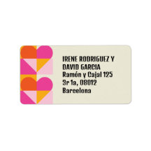 Cuadrícula Corazón Naranja y Rosa