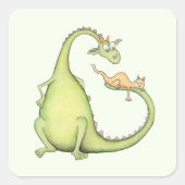 Cuando un dragón encuentra un gato en su cola スクエアシール (正面)