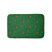 Cuatro and Maracas with Music Notes on DARK GREEN バスマット (正面)