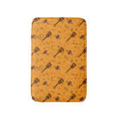 Cuatro and Maracas with Music Notes on ORANGE バスマット (正面縦)