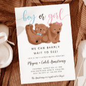 Cubベアテーマジェンダーリビールパーティー 招待状