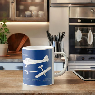Cub飛行機 – 飛行機の設計図プランABD コーヒーマグカップ