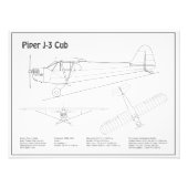Cub飛行機 – 飛行機の設計図プランBD フォトプリント (正面)