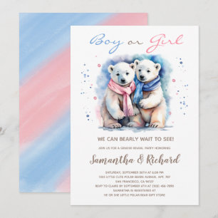 Cub Bear Polar Bearテーマウィンタージェンダーリビール 招待状