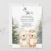 Cub Bear Theme Gender Reveal Party Invitation 招待状 (正面)