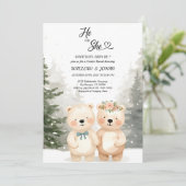 Cub Bear Theme Gender Reveal Party Invitation 招待状 (スタンド正面)