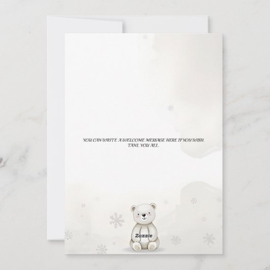 Cub Bear Theme Gender Reveal Party Invitation 招待状 (裏面)