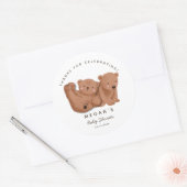 Cub Twin Bearsベビー男女兼用シャワー ラウンドシール (封筒)