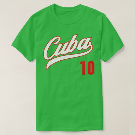 Cuba Baseball Remera Beisbol Cuban Jersey 10 2 Tシャツ (デザイン正面)
