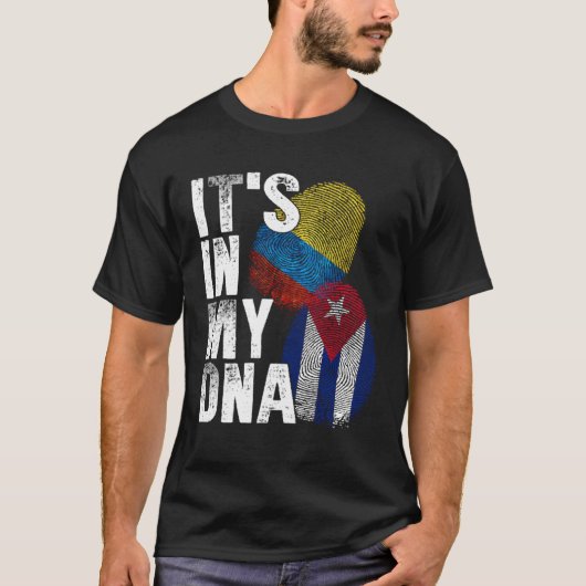 Cuba Colombia It s In My DNA Colombian Pride Cuban Tシャツ (正面)