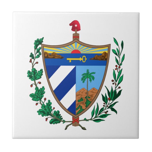 Cuba country coat arms symbol emblem flag タイル (正面)
