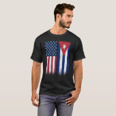 Cuba Cuban American Flags Proud USA Cuba Tシャツ (正面フル)