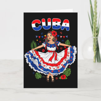 Cuba Cuban Girl Traditional Dress Trocal Flowers  カード