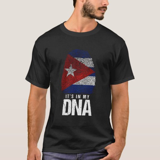 Cuba Dna Born Cuban Flag Havana Tシャツ (正面)