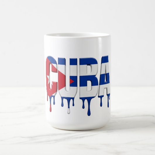 Cuba Drip Text | Caribbean Flag Design | Fan  コーヒーマグカップ (中央)