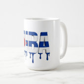 Cuba Drip Text | Caribbean Flag Design | Fan  コーヒーマグカップ (正面右)
