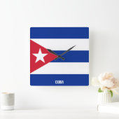 Cuba Flag Dazzling Patriotic スクエア壁時計 (ホーム)
