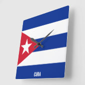 Cuba Flag Dazzling Patriotic スクエア壁時計 (傾斜)