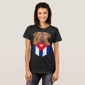 Cuba Flag Dogues de Bordeaux Dog In Pocket Tシャツ (正面フル)