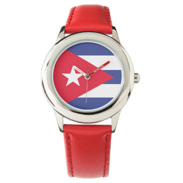 Cuba Flag Emblem 腕時計 (正面)
