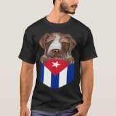 Cuba Flag German Wirehaired Pointer Dog In Pocket Tシャツ (正面)