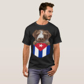 Cuba Flag German Wirehaired Pointer Dog In Pocket Tシャツ (正面フル)