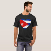 Cuba Flag Heart Cuba  Love Cuba Tシャツ (正面フル)