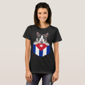 Cuba Flag Miniature Bull Terrier Dog In Pocket Tシャツ (正面フル)