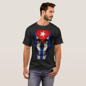 Cuba Flag Skull Cuban Roots Proud Patriotic Tシャツ (正面フル)