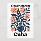 Cuba Flower Market Potted Blossom & Dark Foliage ポストカード (正面)