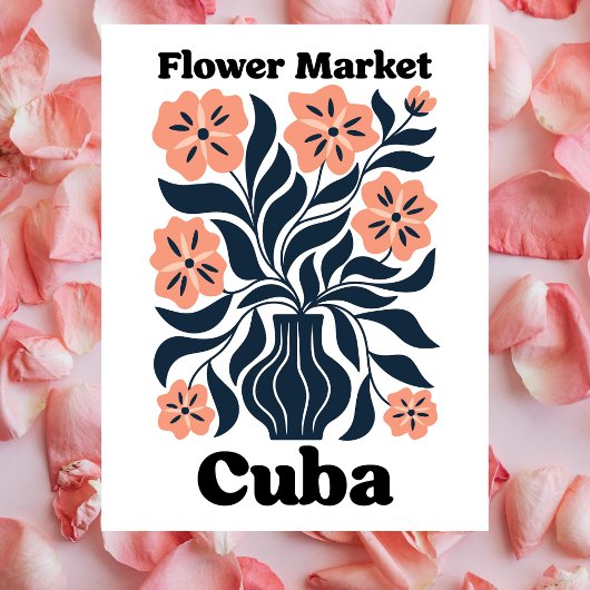 Cuba Flower Market Potted Blossom & Dark Foliage ポストカード