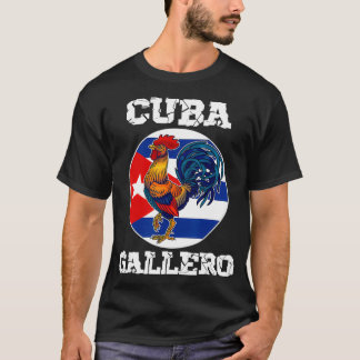 Cuba Gallero Cuban Flag Rooster Cockfighting  Tシャツ