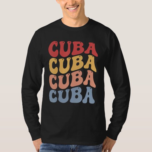 Cuba Groovy Retro Cuban Tシャツ (正面)