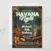 Cuba Havana Night Adult Man Birthday Invitation 招待状 (正面)