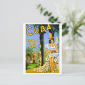 Cuba holiday isle of the tropics travel poster ポストカード (スタンド正面)