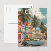Cuba Illustration Travel Art Vintage ポストカード (正面/裏面)