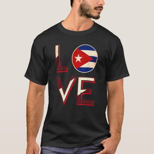 Cuba Love Cuban Flag Havana Tシャツ (正面)