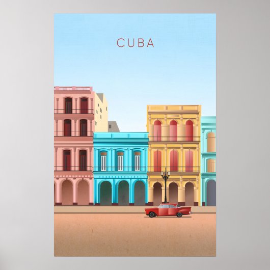 Cuba Minimal Travel Poster ポスター (正面)