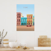 Cuba Minimal Travel Poster ポスター (キッチン)