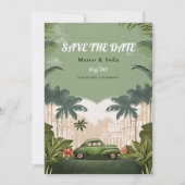 Cuba Save the Date Vintage 招待状 (正面)
