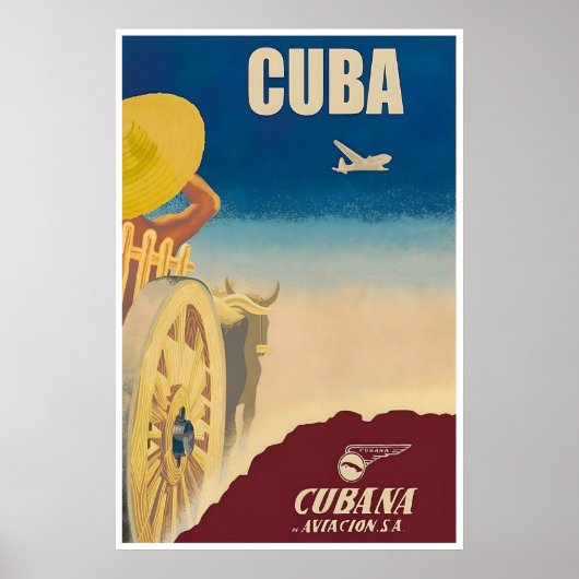 Cuba Travel Poster Cubana Airlines Art Cuban Gift ポスター (正面)