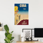 Cuba Travel Poster Cubana Airlines Art Cuban Gift ポスター (ホームオフィス)