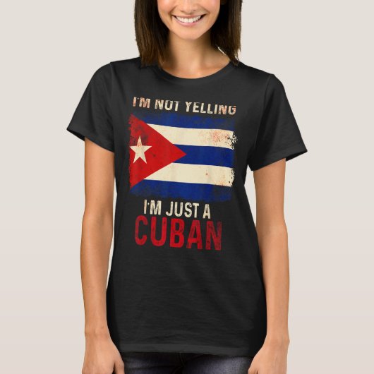 Cuba  Yelling Cuban Flag Havana Tシャツ (正面)
