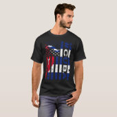 Cuban American Flag  Cuba USA Pride Tシャツ (正面フル)