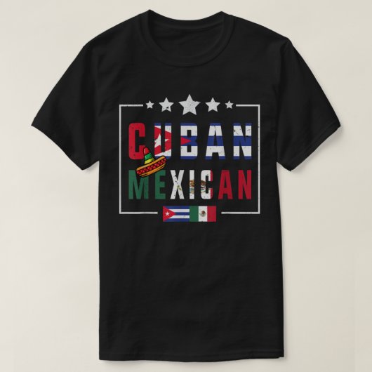 Cuban and Mexican Flag shirt Half Cuban Half Mexic Tシャツ (デザイン正面)